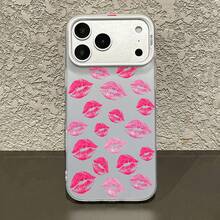 Kiss Marks Mobile Phone Case, Designed With Vibrant Pink And Red Lip Print Design, Suitable For IPhone 16, 15, 14, 13, 12 And 11 Pro Models, Made Of TPU Material, And Provides Shockproof Protection. Perfect For Family, Friends, Children, Birthdays, Spring, Holidays, Boyfriends, Girlfriends, And Valentine's Day Gifts. - CZ66 Trắng - Xem 4