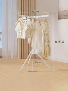 1个节省空间的折叠式衣架，多层小件可折叠衣架，带挂钩，适用于阳台、卧室、室内，多功能大容量晾衣架，可折叠三脚架式晾衣架，适合室内外使用，居家、宿舍、旅行 - 休闲风格裤子、衬衫、裙子晾衣架 - 彩色 - 查看 17