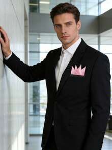 男士便携式口袋方巾（半条装），高品质西装口袋巾，优雅纯色，柔软轻盈，适合婚礼或其他正式场合。