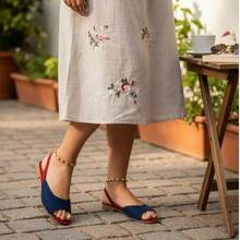 Women Gladiator Sandals - Blue and Red - View 5