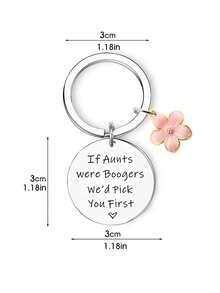 1pc Aunt Keychain, Ideal Gift For Family, Keyring Pendant, Bag Charm - Multicolor - View 3