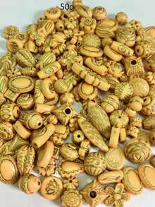 树脂复古ins风水水洗刷彩系列珠子外星人珠，DIY手工饰品珠子项链、手链、手机链材料 - 彩色 - 查看 7