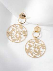 1 Pair Women's Fashionable Geometric Hollow Earrings, Suitable For Daily Wear - Multicolor - View 11