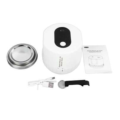 Portable Automatic Mason Jar Sealer | Electric Vacuum Sealer For Food Preservation | Built-In Battery, Easy One-Touch Sealing Of Jars And Bottles | Compact White Kitchen Appliance, Easy To Store And Use