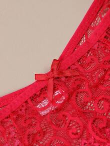 3pcs/Set Women's Low Waist Lace Sexy Thong Panties - Multicolor - View 5