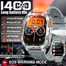 KENPANG 2026 New Men's Outdoor Sports Smart Watch 1400mAh Ultra Large Battery 2.01" HD AMOLED Full Touch Red Light Flashing SOS LED Flashlight 100+ Sports Modes Bluetooth Call Voice Assistant Fitness Tracker Compatible With IOS & Android - Multicolor - View 19