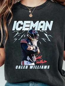 Ice Man Williams Chicago Football Shirt, Chicago Football Vintage 90s T Shirt, Vintage Oversized Sport Tee, Retro American Football Bootleg - 黑色 - 查看 1