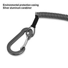 CYPNAlomejor Cordón de Pesca Resorte de  Retráctil Cuerdas en Espiral Llavero Accesorios para Alicates Herramientas de Navegación NegroFashion - 219614238 - Ver 7