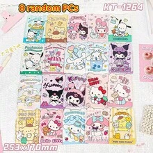 SANRIO 8本可爱卡通笔记本，便签本，作业本，小型便签本，卡通造型奖品，轻薄笔记本，适合学校和家庭奖励 - 彩色 - 查看 12