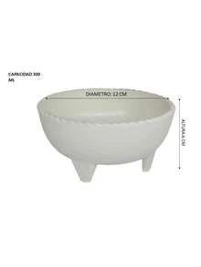 12 salseras de plástico blanco tipo molcajete reutilizable para eventos y negocios. contenedor de salsas - Blanco - Ver 4