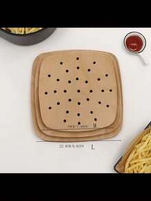 50pcs Air Fryer Parchment Paper Liners, 7.5/9 Inch Square Disposable Air Fryer Baking Sheets, Perforated Parchment Paper Sheets For Air Fryer And Bamboo Steamer, Kitchen Supplies - Multicolor - View 3