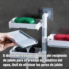 CYPNYosoo Health Gear Soporte de Jabón Tinjes de Jabón Giratorios de 2 Capas Desmontables para Hoteles Bañeras de Baño Duchada de Lavabo de la Cocina Almacenamiento de AlmacenamientoFashion - como en la foto - Ver 6