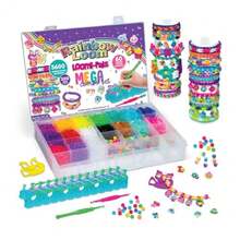 CYPNRainbow Loom® Loomi-Pals™ MEGA Set cuenta con 60 bonitos dijes de LP surtidos el nuevo RL2.0 telares felices ganchos abalorio alfa y pony 5600 bandas coloridas todo en una funda de transporte para niños y niñas a partir de 7 añosFashion - Multicolor - Ver 1