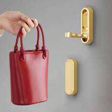 2个可折叠重型锌合金墙钩，可伸缩隐形折叠墙钩，用于悬挂外套、围巾、帽子、浴袍、钥匙、包包 - 彩色 - 查看 9