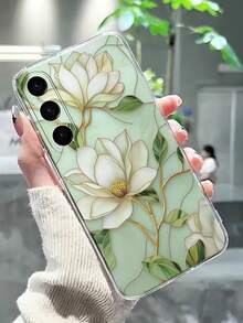 1pc Thick Transparent Floral Painted Anti-Drop Phone Case, Compatible With Samsung Galaxy S26/S26PLUS/S26 Ultra, S25/S25PLUS/S25 Ultra, A17/A07/A16/A36/A26/A56/A50/A12/A32/A52/A72/A51/A21S/A13/A14, S24/S24PLUS/S24Ultra, S22/A52/A53/A54/A55, 11/12Pro/12/12X/13Pro/14Pro/15Pro, Redmi 10/9/Note9/12c/Note11pro/Note8Pro - Multicolor - View 2