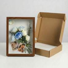 1个精美3D展示盒，适用于植物标本、门票和纪念品——木质镂空设计，细节闪亮，非常适合墙面或桌面装饰、家居装饰、房间装饰、人造礼品、生日毕业圣诞装饰