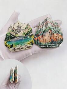 1 Peça Ímã de Geladeira da Região dos Lagos de Masúria, Polônia, Cenário de Paisagem Pintado em 3D, Adesivo Magnético, Lembrança de Viagem, Decoração de Casa, Presente Criativo, Ímã de Geladeira Artesanal em Resina 3D Relevo, Decoração de Cozinha, Ímã de Cenário Famoso, Presente Ideal para Entusiastas de Viagem - Multicolorido - Visão 6