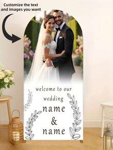 Customizable Arch-Shaped Backdrop Fabric, Personalized Photo & Text Design, Multiple Sizes, Durable Elastic Material, Suitable For Birthday, Wedding, Party And Various Occasions, Great For Decorative Gifts - Multicolor - View 6