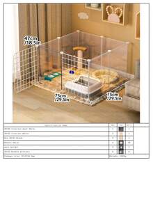 Pet Fence, Home Use Isolation Cat Cage, Dog Fence, Large Free Space Indoor Cat Nest, Assembled Cage, Cat Cage