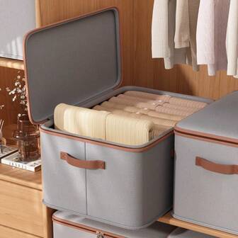 1 st. stor förvaringslåda för kläder med lock, multifunktionell hopfällbar vattentät förvaringsbehållare, dammtät och fukttät, stapelbar, garderobsorganiseringslåda, förvaringslåda för sovrum, låsbar (lås måste köpas separat)