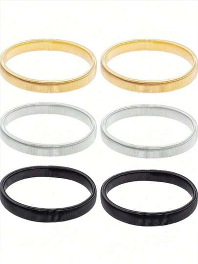 2/6pcs Shirt Sleeve Holder, Elastic Metal Armband, Non-Slip Sleeve Cuffs, Unisex