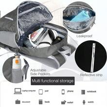 35L Mochila impermeable plegable y ligera para playa, con compartimento seco y húmedo, mochila HiFKing para hombres y mujeres, color negro - Gris - Ver 5