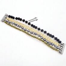 1pc Fashion Smartwatch Band, Compatible With Fitbit Versa 3/Versa 4/Sense/Sense 2, Women's Elastic Strap Compatible With Apple Watch 38/40/41/42/44/45/46mm, Fits Ultra 3/2/1 Series 1-11&SE, 20/22mm Wristband Compatible With 20/22mm Lug Width Smart Watches (/Garmin/ Etc.), Replacement Watch Band - Black - View 12