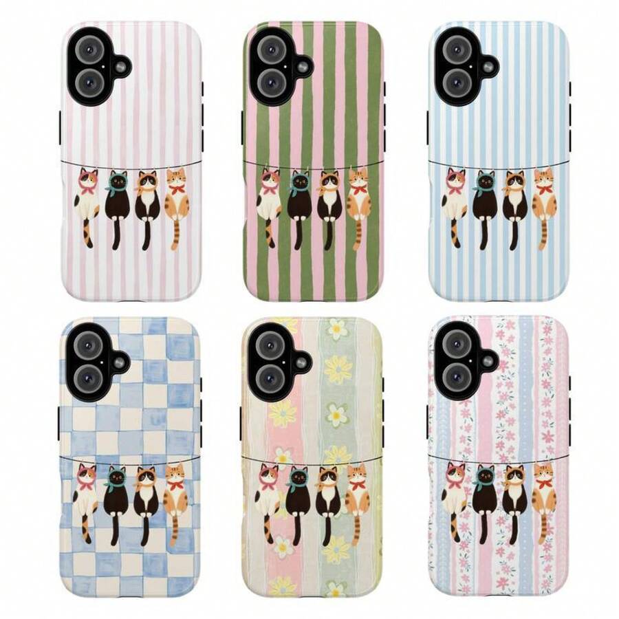 Funda de Teléfono con Gatos Colgantes, Funda de Teléfono de Gato Lindo, Juguetona, Colorida y Perfecta para Amantes de Gatos, regalo, funda protectora para 17/16/15/14/13/12/11 - #3 - Ver 1