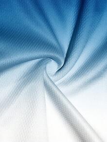 Men's Blue Ombre Wave Print Double-Layer Beach Shorts - Multicolor - View 4