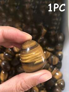 1/3/5/15Pcs Natural Tiger's Eye Stone - Polished Smooth Crystal Stone With Tiger's Eye Stripe, Bohemian Decorative For Zen, Yoga Meditation, Aquarium & Decor - Holiday Gift Suitable For Christmas, Easter, Thanksgiving - Yellow - View 11