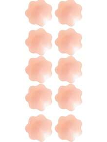 1/3/5 Pairs Silicone Invisible Breast Petals, Nipple Cover Bra Accessories Suitable For Low-Cut Evening Dresses, Floral Design, Reusable, Anti-Slip, For Bridal Photography, Wedding Accessories - Multicolor - View 10