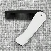 1pc Stainless Steel Folding Hair Comb, Portable Fine-Tooth Massage Brush With Durable Metal Handle And Plastic Teeth, Suitable For All Hair Types Of Men And Women - Multicolor - View 4