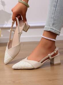 Sandalias con tacón para adolescentes - Beis - Ver 6