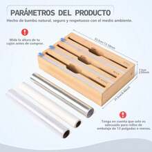 CYPNDispensador de Papel de Aluminio Dispensador de Envoltura con Cortador Deslizante Dispensadors de Envoltura 3 en 1 con Cortador Organizador de Cocina con CortadorFashion - 221183106 - Ver 3