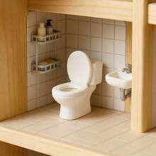 3D打印迷你马桶模型 | 爆款微缩娃娃屋家具 | 创意浴室装饰及微型场景展示 | 收藏级微型模型 - 白色 - 查看 5