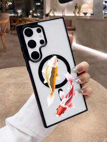 1pc Traditional Koi Fish Pond Water Pattern Magnetic Phone Case Japanese Art Aesthetic Style For Students New Year Birthday Valentines Day Anniversary Compatible With Iphone 17 Pro Max 17pro 17Air 17 16 15 14 13 12 11 X XS XSMAX Plus Pro ProMax S25Ultra S25 S24 S23FE S22 Plus FE Case - 粉色 - 查看 6
