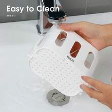 Caja de almacenamiento para el baño, organizador de pasta de dientes y cepillo de dientes, soporte para cepillo de dientes, caja de clasificación de cepillos de limpieza, accesorios de almacenamiento - Blanco - Ver 5