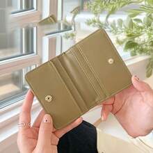 2025 New Women Short Wallet, European & American PU High-End Coin Purse, Printed Multi-Card Slot Small Wallet Card Holder - Black - View 4