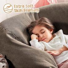 Funda para puf sin relleno para nios y adultos. Puf extra grande para almacenar peluches o espuma viscoelstica de pana suave de la mejor calidad - GrisclidoPortada mediana - Ver 4