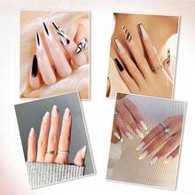 6 PCS Nail Tape For Nail Art, White Striping Tape For Press On Nails Removable Paper Tapes French Tip Nails Arts Tapes For DIY Decoration Design French Style Manicure (0.5cm +1cm) - 白色 - 查看 7