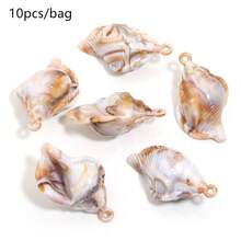 10-100pcs Acrylic Natural Beach Spiral Seashell Charm - Seashell Loose Pendant For Summer DIY Earrings, Bracelets, Necklaces, Jewelry Making Accessories - Seashell Pendant - View 22