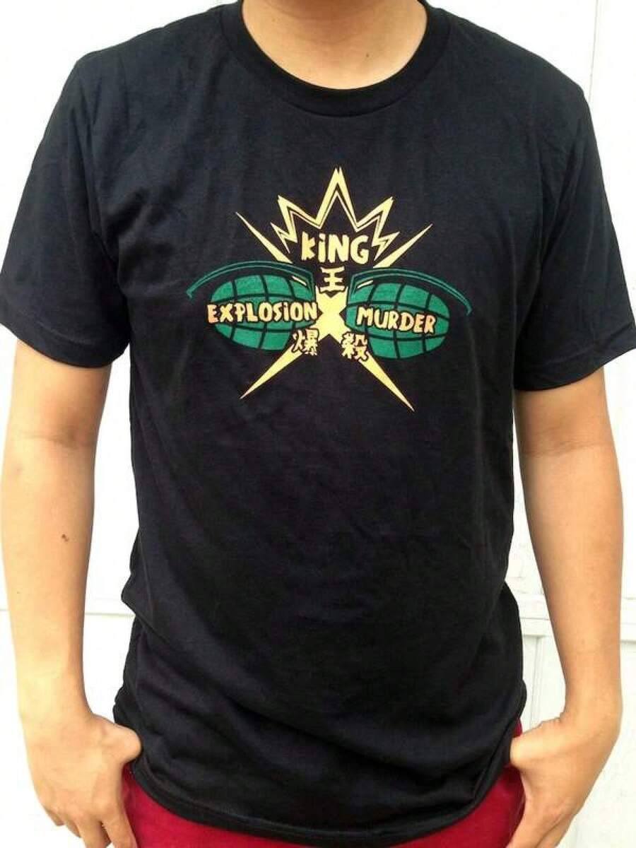 Men's Casual Short Sleeve Crew Neck T-Shirt With King Explosion (Bakugou) BNHA Print, Comfortable And Loose Fit, Suitable For Daily Wear, 180G Heavy Cotton T-Shirt, Suitable For Casual Office Wear, Spring And Summer Daily Look, Fun, Sexy, And Custom Design, Opaque Fabric, Suitable For Wearing During Valentine's Day, Casual Short Sleeve Crew Neck Top - Lightweight And Breathable For Spring And Summer Wardrobe - 黑色 - 查看 1