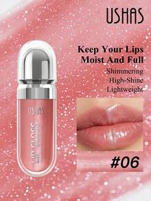 USHAS Shimmering Pearl Gloss Lip Gloss, Nourishing And Smooth Texture, Long-Lasting And Pigmented, Quick-Drying And Non-Sticky, Sparkling Liquid Lipstick, Suitable For Parties, Holidays And Daily Makeup, Christmas And Valentine's Day Gift - #06 - View 2