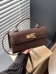 Fashionable Women's Shoulder Bag, New Arrival Niche Design Casual Versatile Minimalist Stylish Handbag, Comfortable PU Material Solid Color Design, Adjustable Detachable Long Shoulder Strap, Comfortable Handheld, Spacious, Square Bag - Multicolor - View 18