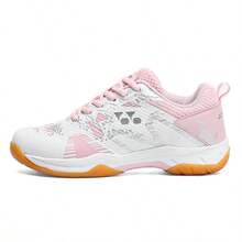 Zapatos profesionales de bádminton de unicolor unisex, ligeros y duraderos, adecuados para deportes interiores y exteriores, con función de absorción de impactos y antideslizante, también adecuados para tenis de mesa - Rosa Pálido - Ver 14