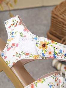 Sweet Floral Bow Girls Sandals | Sweet Princess Style Summer Kids Shoes (Soft Sole)