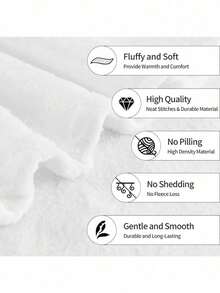 Fluffy Soft Blankets For Winter A-Plim A-Plim Warm Bed Fleece Camping Custom Flannel Decorative Sofa Blanket Microfiber Bedding - trắng - Xem 5