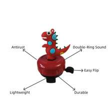 1pc Dinosaur Shaped Bicycle Horn, 120dB Loud Volume, Metal Bell - Roaring Sound Effect For Mountain Bike & Road Bike, Fun Outdoor Cycling Accessory Bicycle Bell - Multicolor - View 4