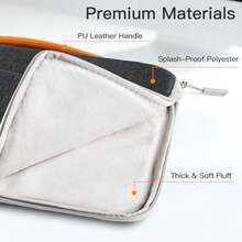 CYPNJETech Funda Portátil para MacBook Air/Pro 13-16 Pulgadas Notebook Funda Impermeable con Asa Portátil y Bolsillo para AccesoriosFashion - Gris oscuro - Ver 5