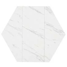 Modern Hexagonal Marble Coffee Table With Black Metal Branch-Shaped Base, Featuring A Clean Design, Ideal For The Dining Room And Living Room. - 黑與白 - 查看 10